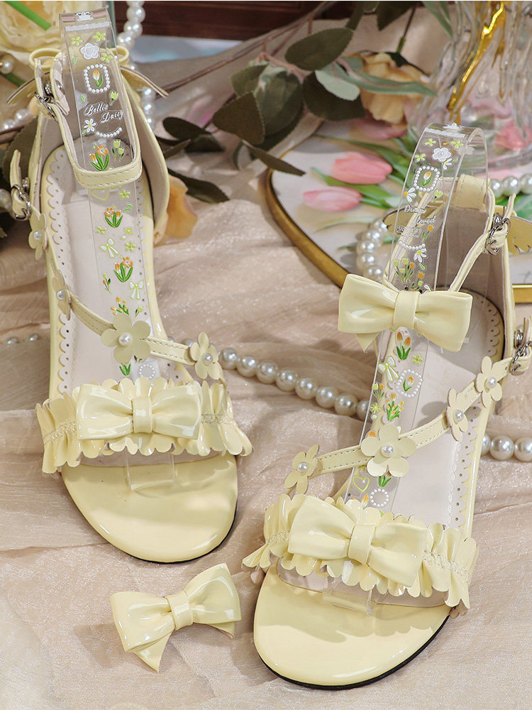 Women'S Shoes Clogs - Sandali Lolita Giapponesi Originali con Fiori